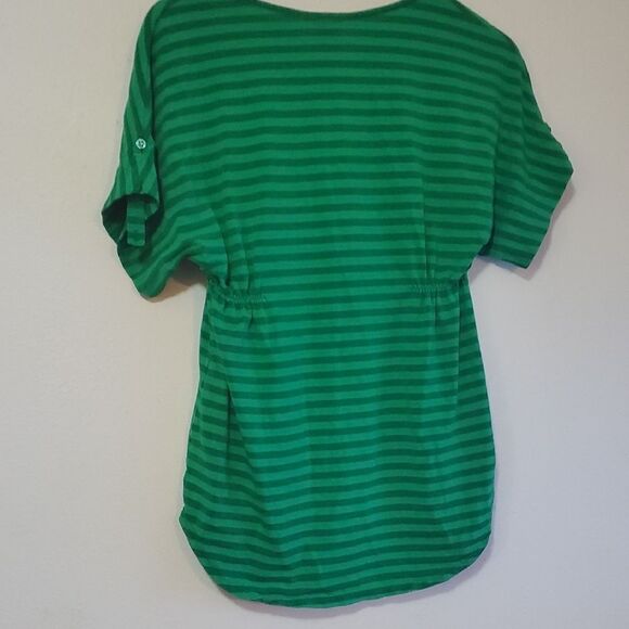 Ella Moss Emerald Striped Short Sleeve Top - Picture 7 of 7